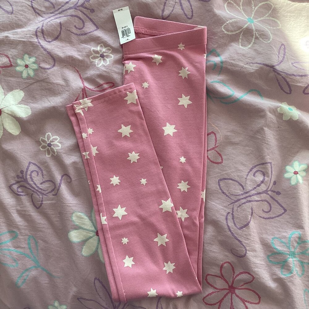 NWT Old Navy Pink with White Stars Leggings Size L